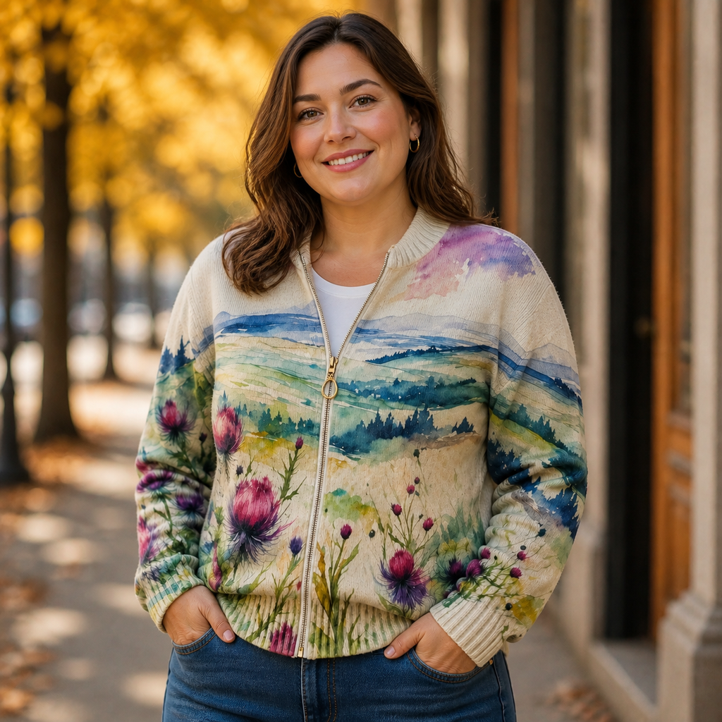 Linda | Artistic Zip Cardigan