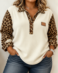 Nancy | Leopard Trim Casual Pullover