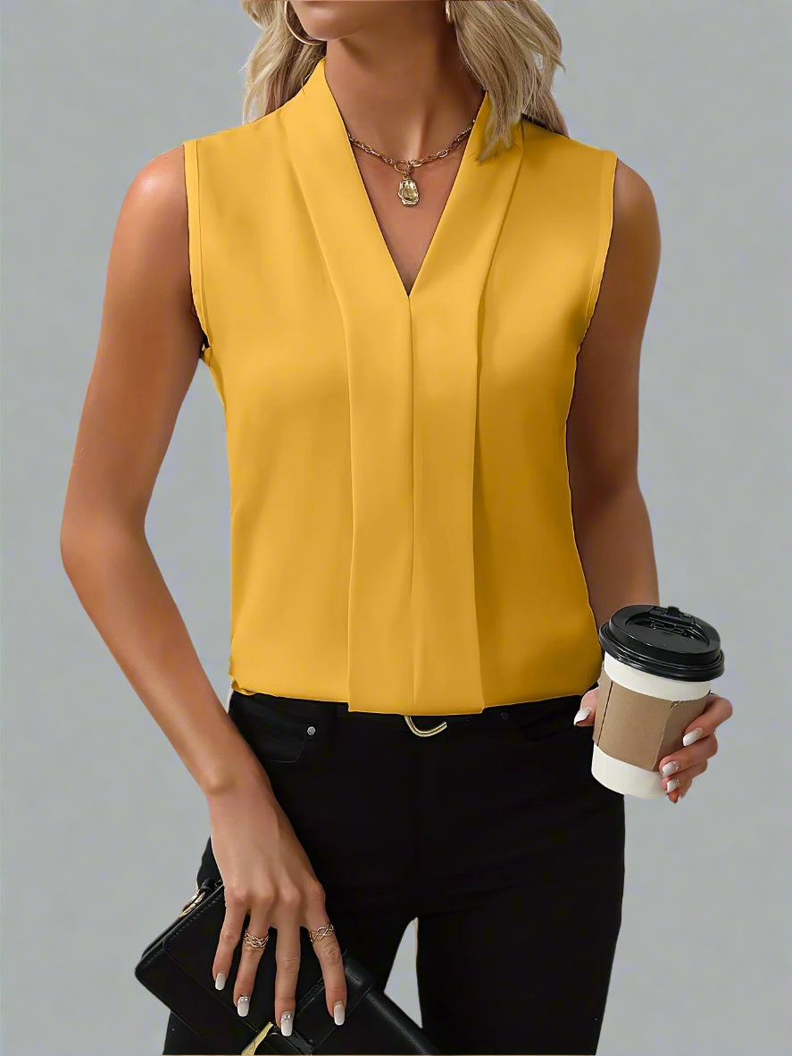 Rome | Sleeveless V-Neck Blouse