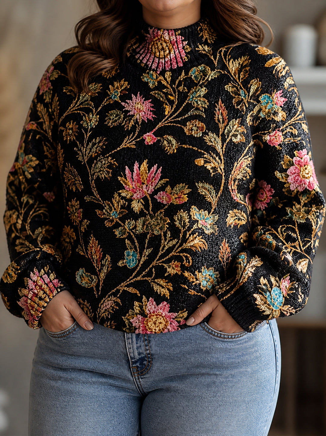 Odilia | Golden Vine Turtleneck