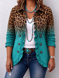 Elspeth | Leopard Ombre Ruffle Blazer Jacket