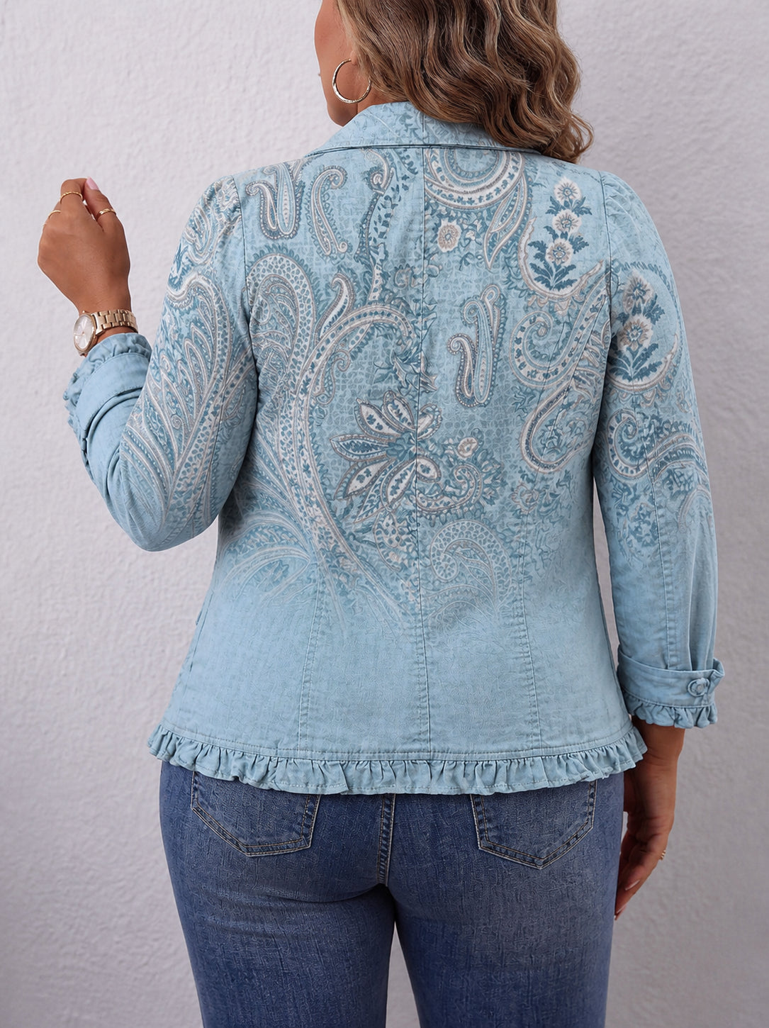 Estrella | Vintage Paisley Print Ruffled Jacket