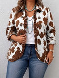 Holliday | Cow-Print Ruffle Jacket