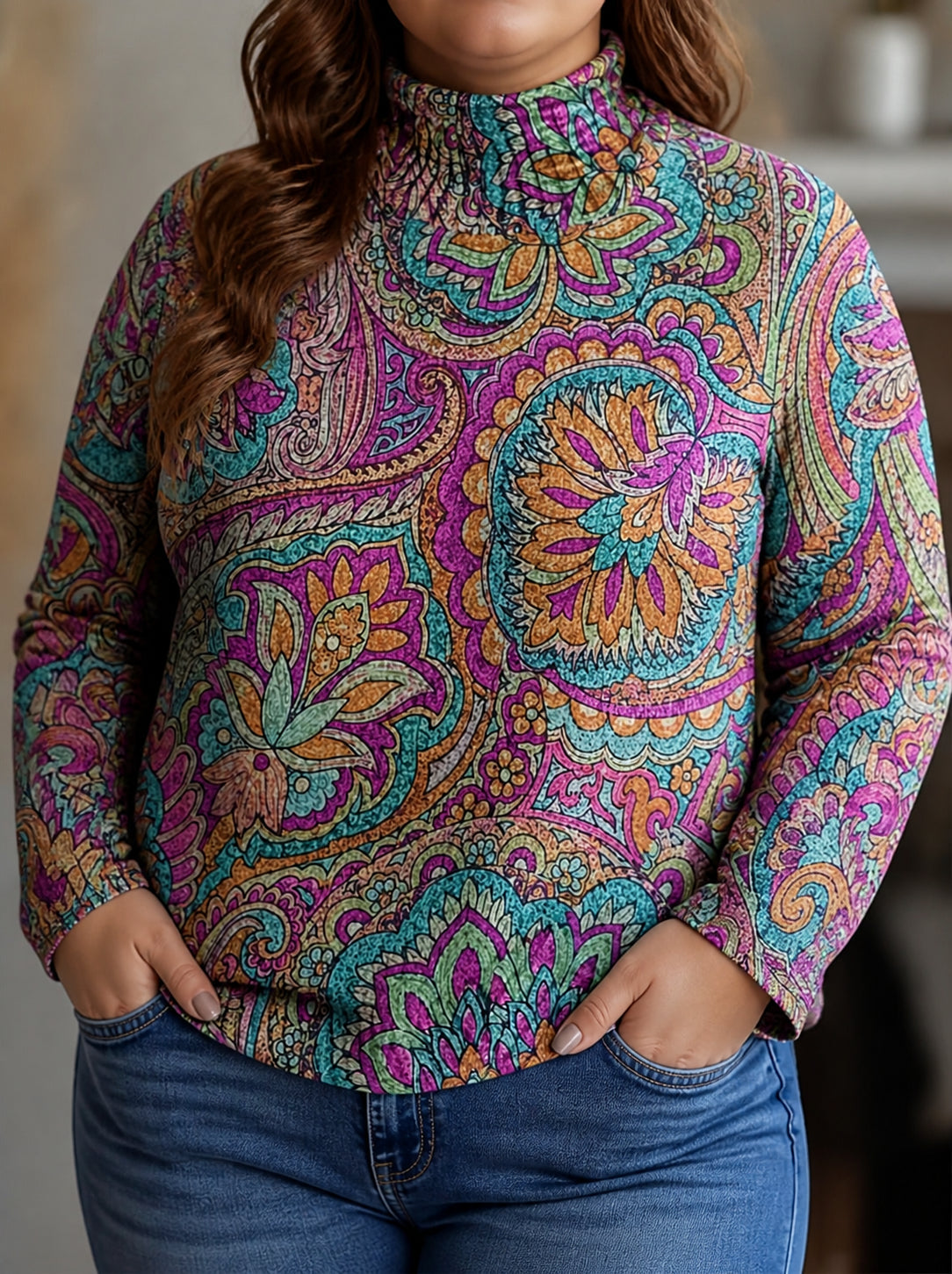 Marchetta | Jewel Paisley Turtleneck