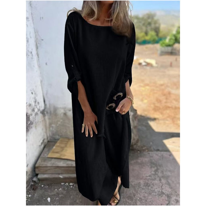 New Cotton-Linen Dress + Pants - Comfortable Two-Piece Set