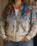 Karen | Floral Peacock Zip Cardigan